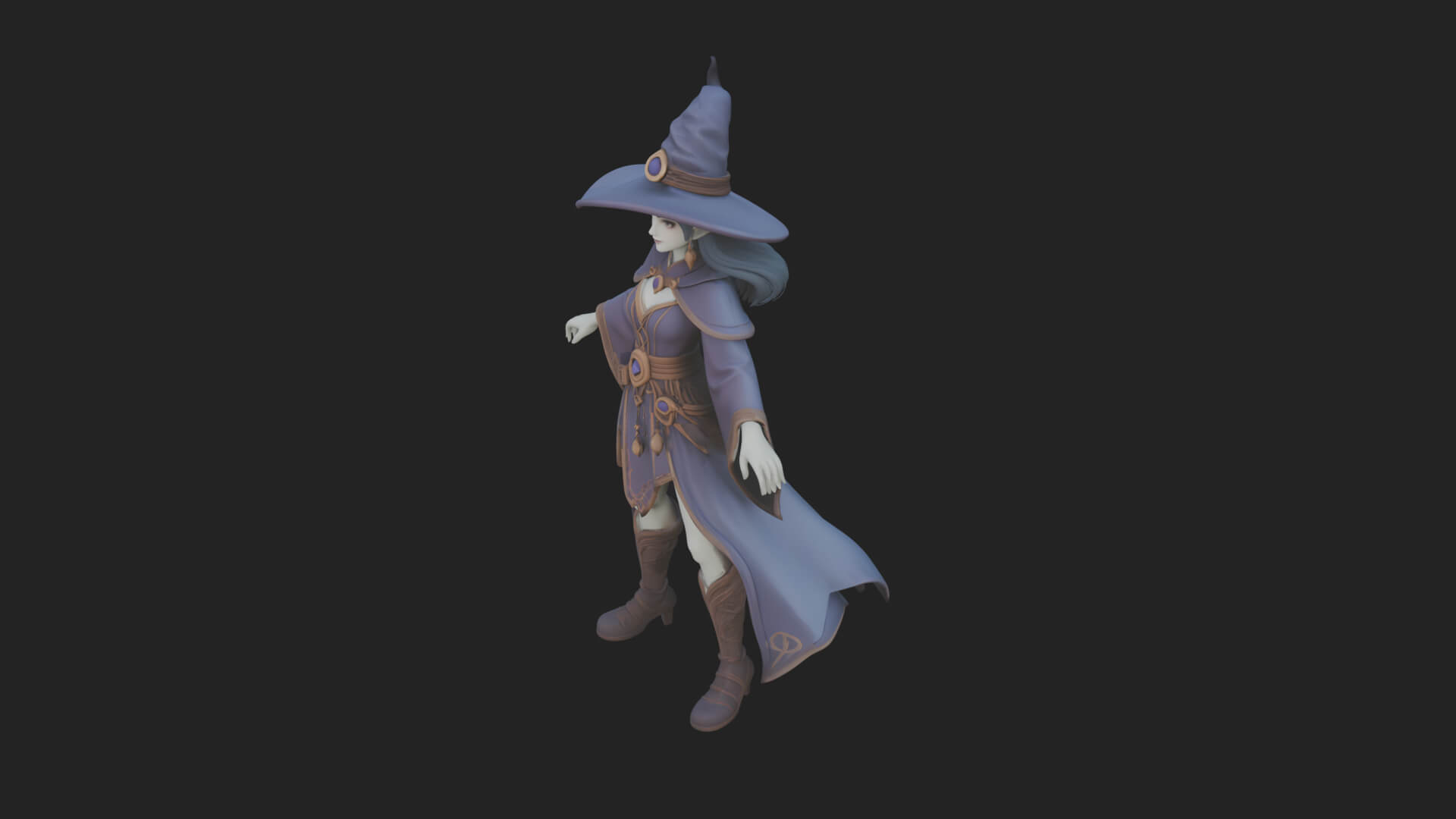 Witch Hat Sorcerer Statue Design 33 3D Print Model 3D Model