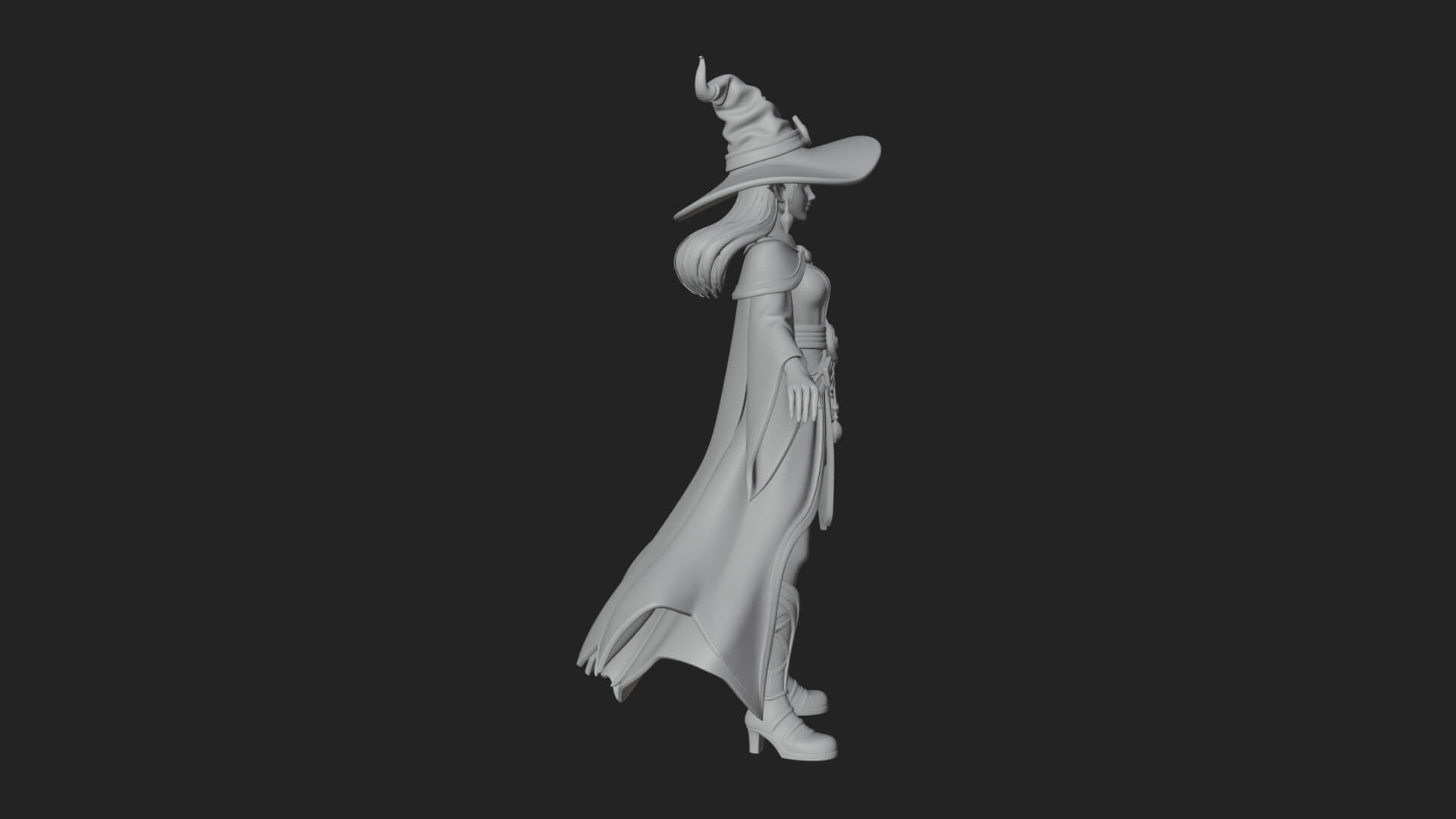 Witch Hat Sorcerer Statue Design 33 3D Print Model 3D Model