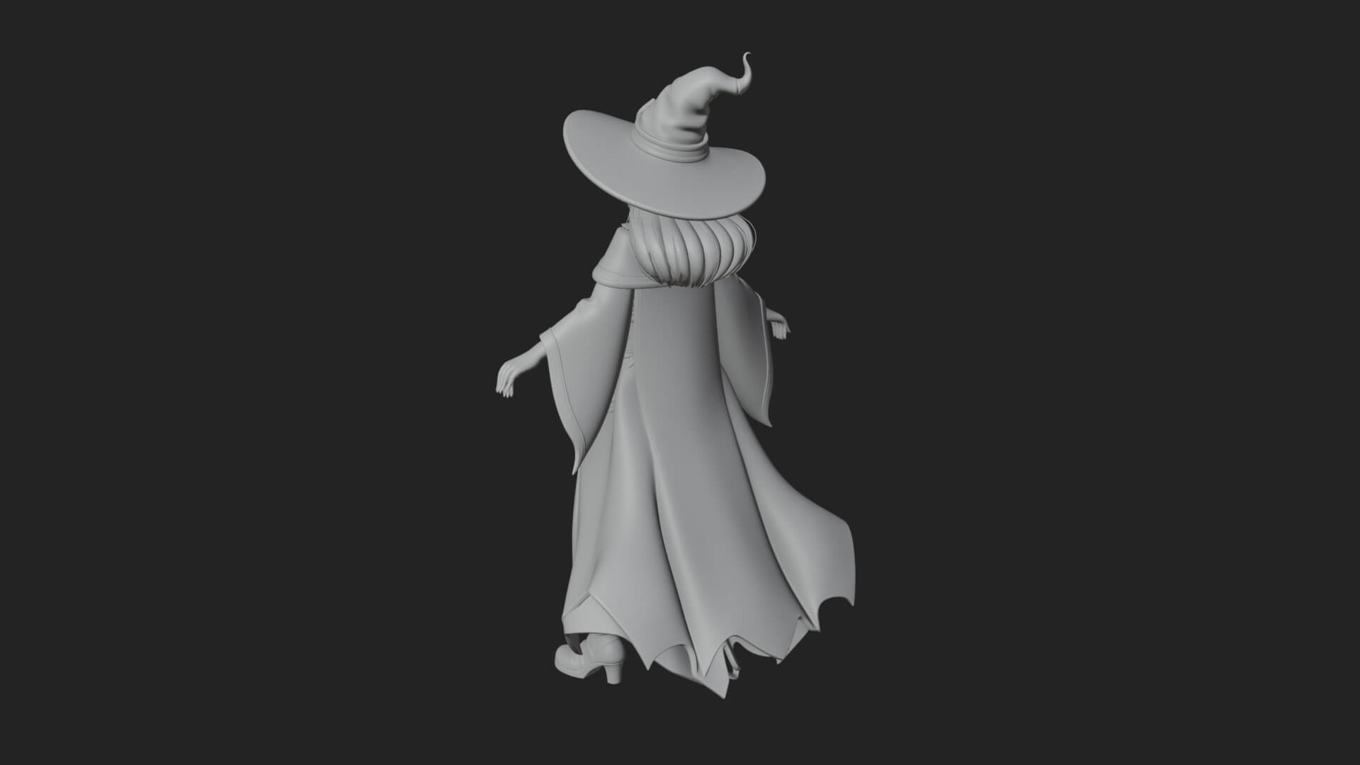 Witch Hat Sorcerer Statue Design 33 3D Print Model 3D Model