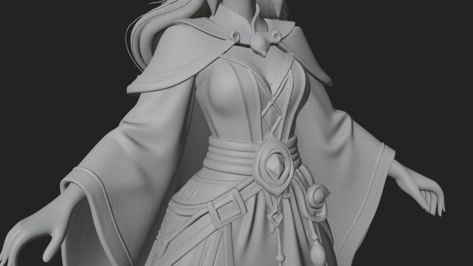 Witch Hat Sorcerer Statue Design 33 3D Print Model 3D Model