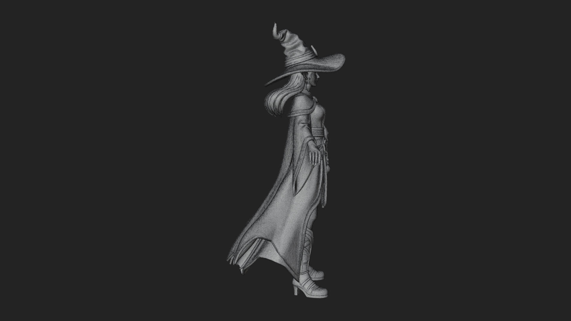 Witch Hat Sorcerer Statue Design 33 3D Print Model 3D Model