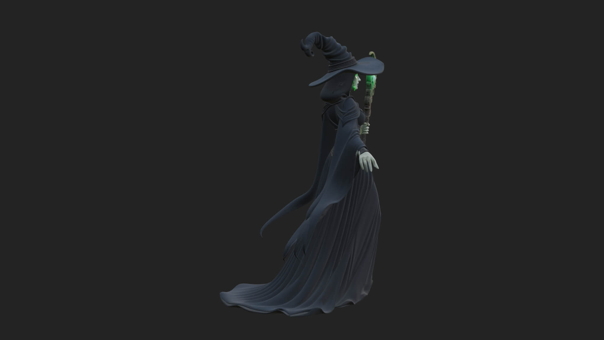 Witch Hat Sorcerer Statue Design 34 3d Print Model 3D Model