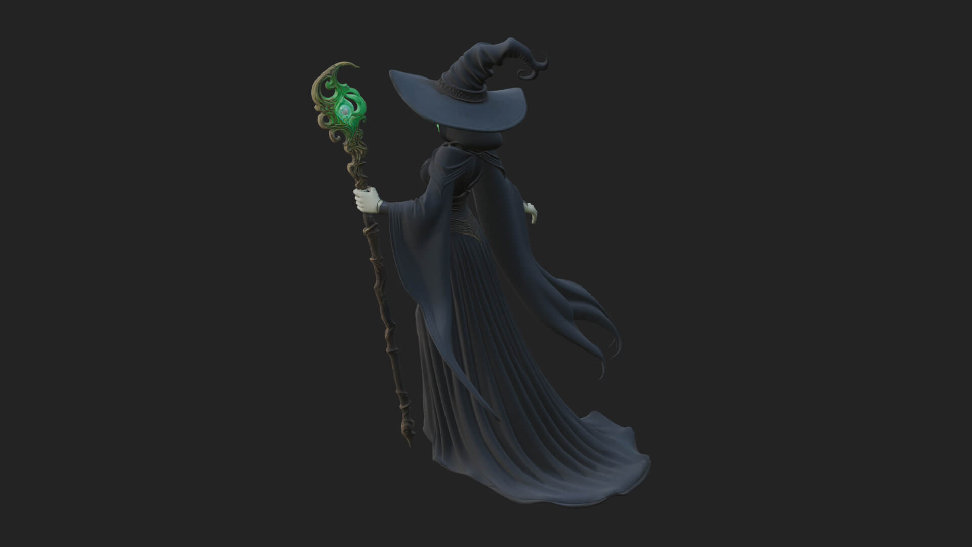 Witch Hat Sorcerer Statue Design 34 3d Print Model 3D Model
