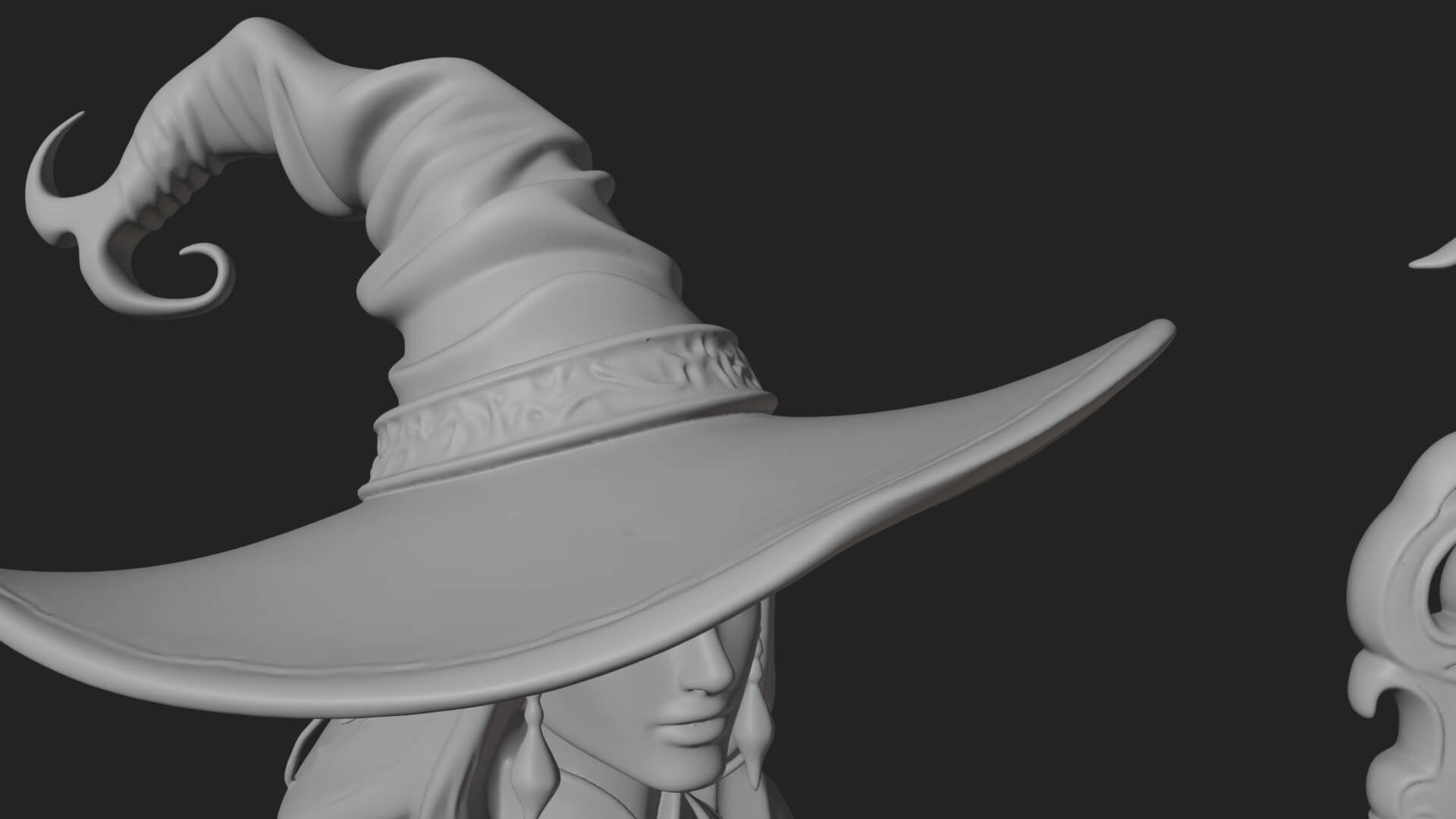 Witch Hat Sorcerer Statue Design 34 3d Print Model 3D Model