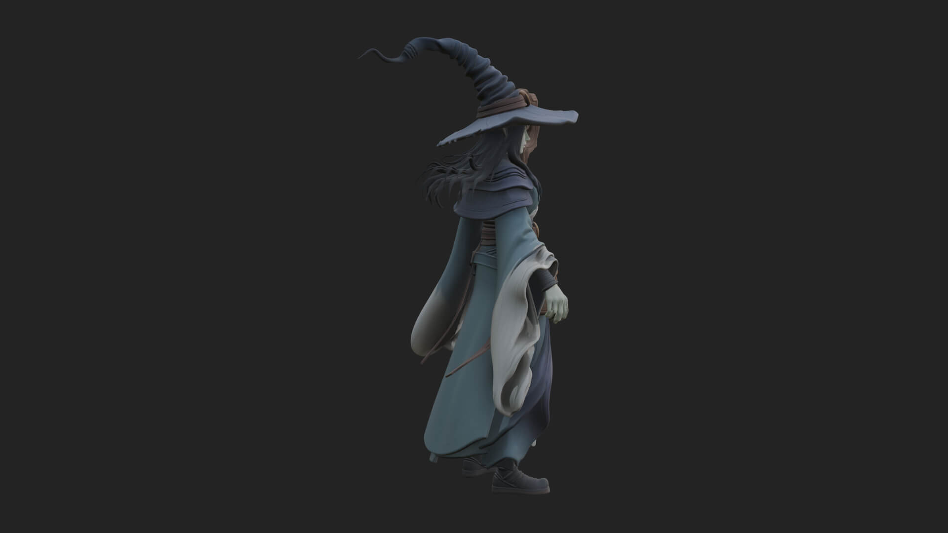 Witch Hat Sorcerer Statue Design 5 3d Print Model 3D Model