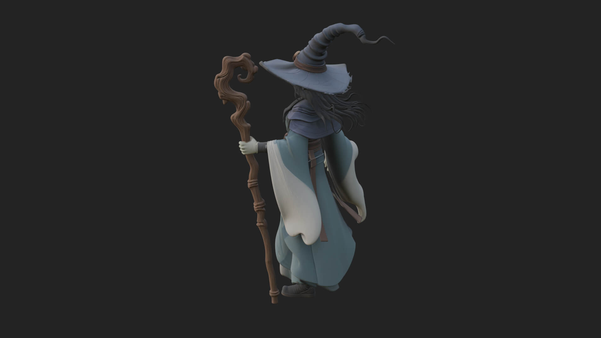 Witch Hat Sorcerer Statue Design 5 3d Print Model 3D Model