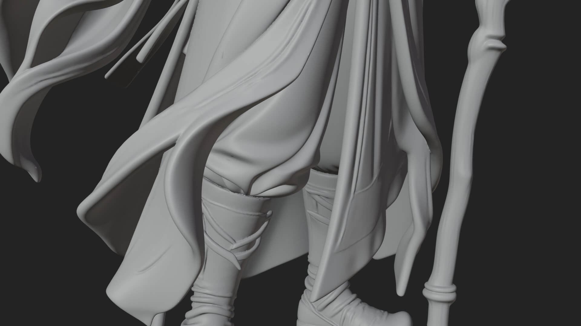 Witch Hat Sorcerer Statue Design 5 3d Print Model 3D Model