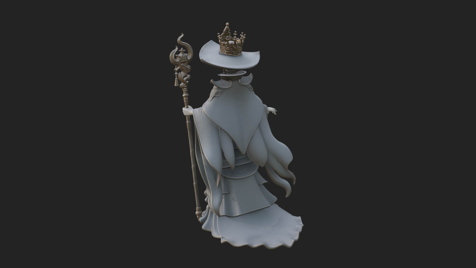 Witch Hat Sorcerer Statue Design 6 3D Print Model 3D Model