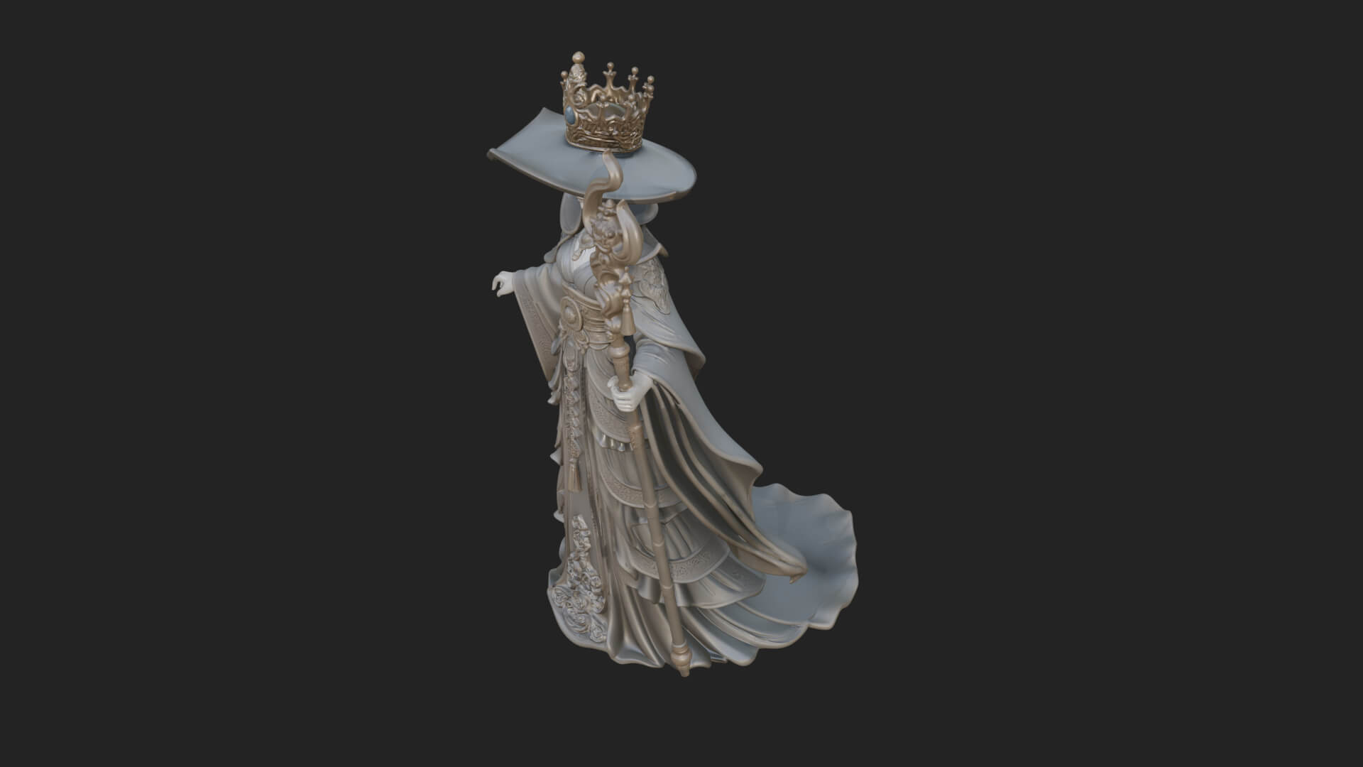 Witch Hat Sorcerer Statue Design 6 3D Print Model 3D Model