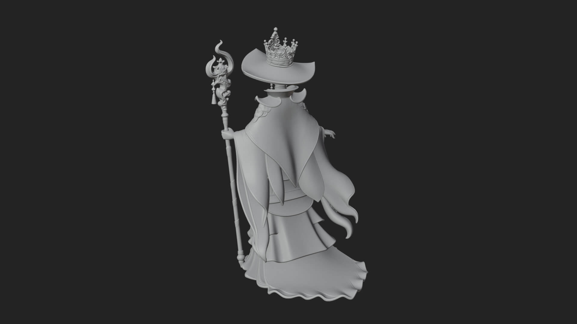 Witch Hat Sorcerer Statue Design 6 3D Print Model 3D Model