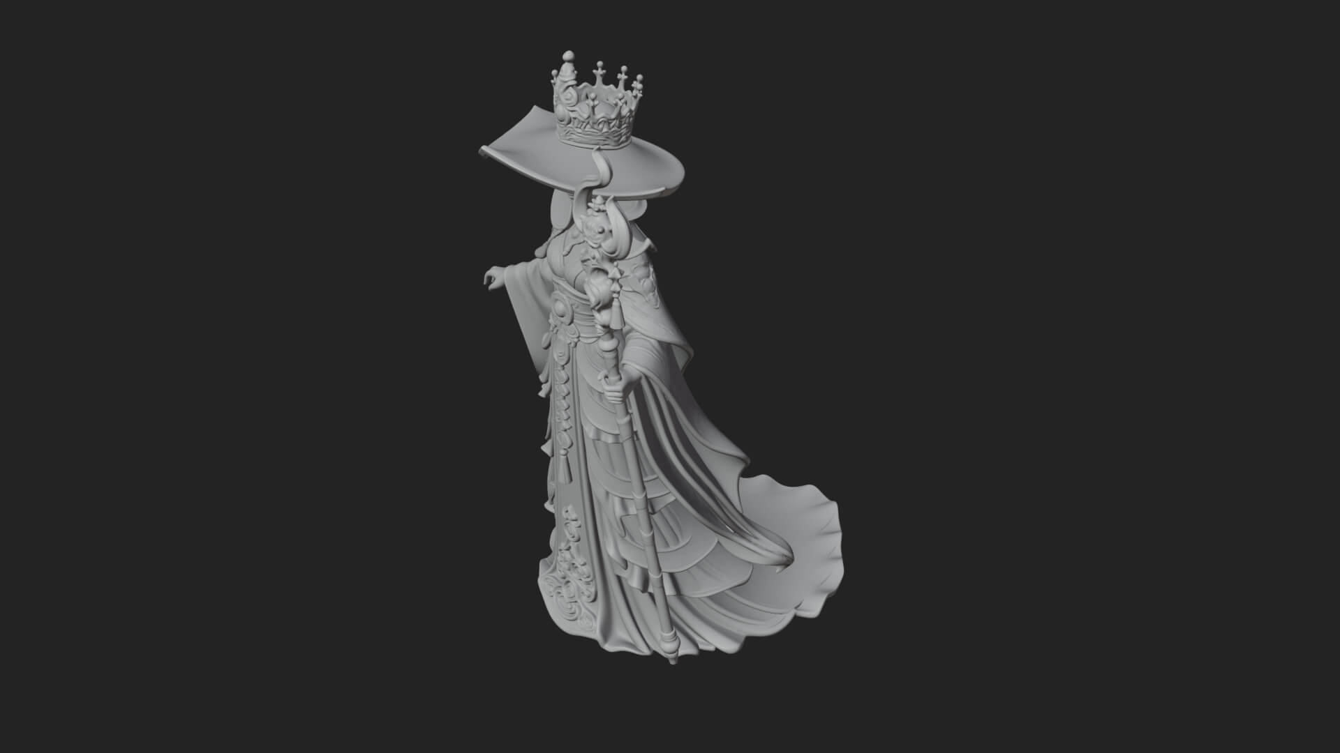Witch Hat Sorcerer Statue Design 6 3D Print Model 3D Model