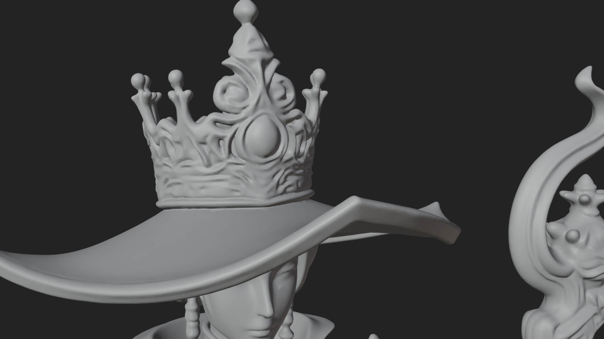 Witch Hat Sorcerer Statue Design 6 3D Print Model 3D Model