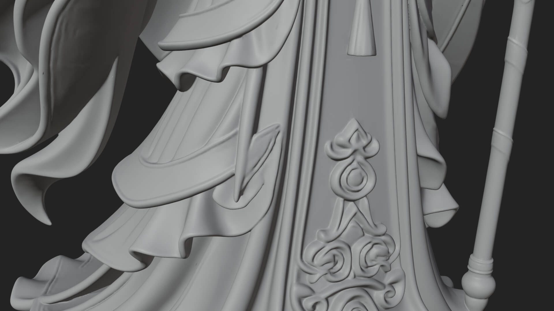 Witch Hat Sorcerer Statue Design 6 3D Print Model 3D Model