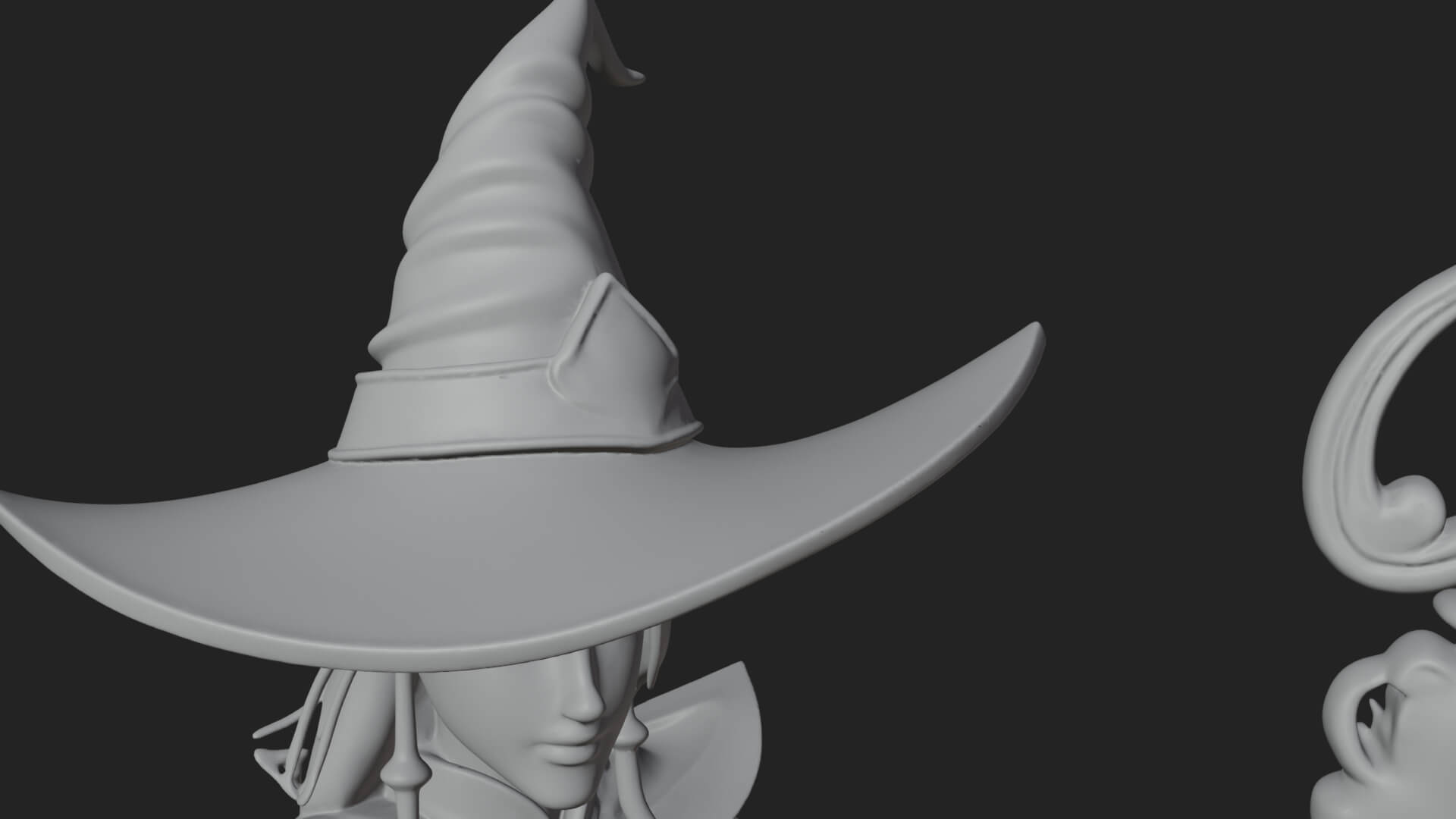 Witch Hat Sorcerer Statue Design 7 3D Print Model 3D Model