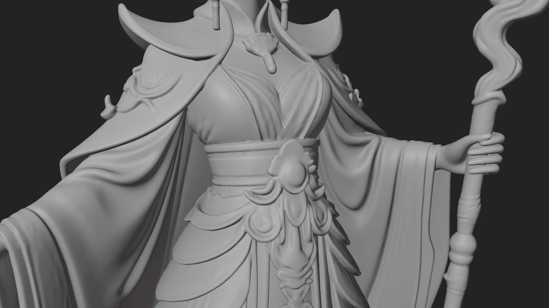 Witch Hat Sorcerer Statue Design 8 3D Print Model 3D Model