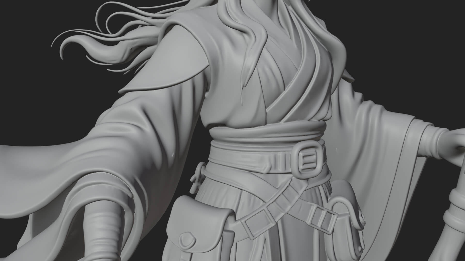 Witch Hat Sorcerer Statue Design 9 3D Print Model 3D Model