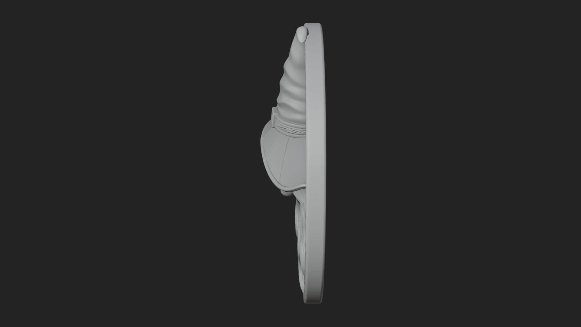 Witch Hat Woman Oval Plaque Design 1 3D Print Model 3D Model