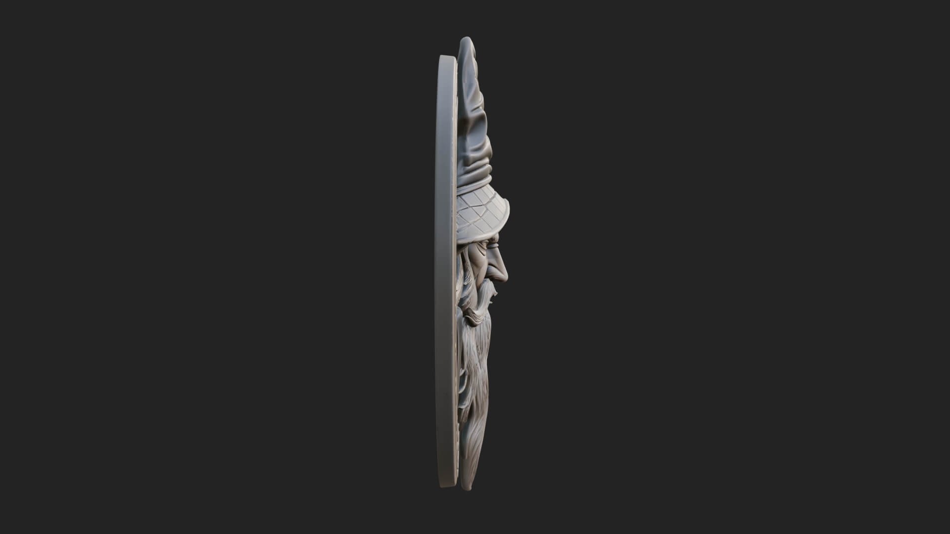 Wizard Hat Oval Relief Plaque Design 2 3D Print Model 3D Model