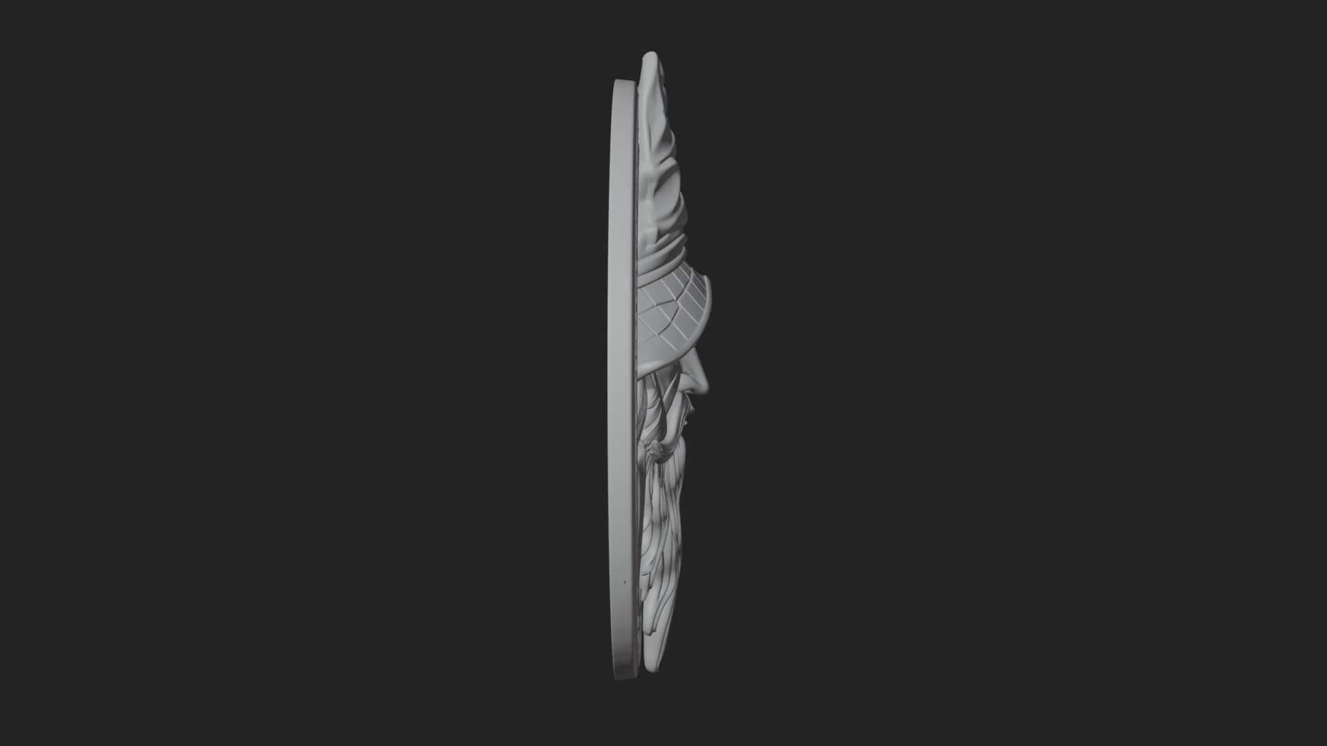 Wizard Hat Oval Relief Plaque Design 2 3D Print Model 3D Model