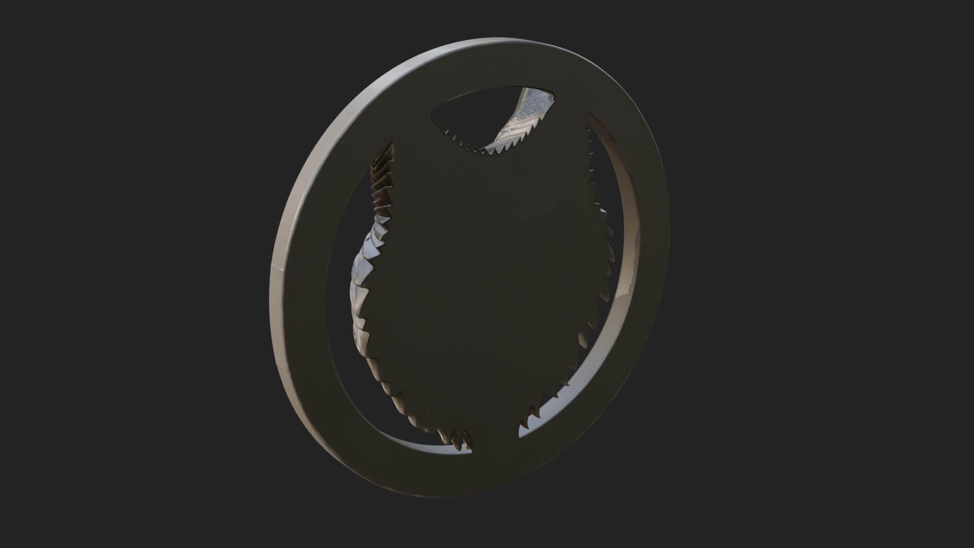 Wolf Head Oval Relief Plaque Design 1 3D Print Model 3D Model