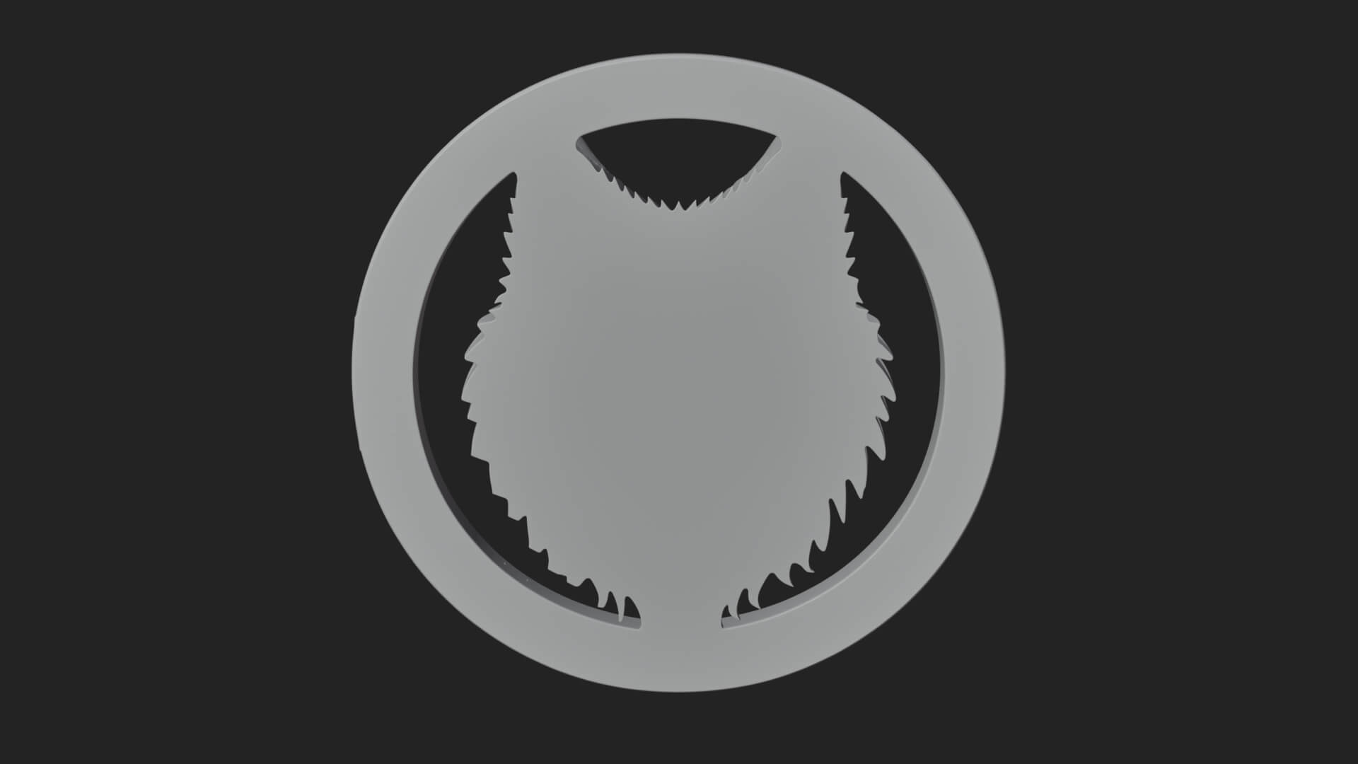 Wolf Head Oval Relief Plaque Design 1 3D Print Model 3D Model