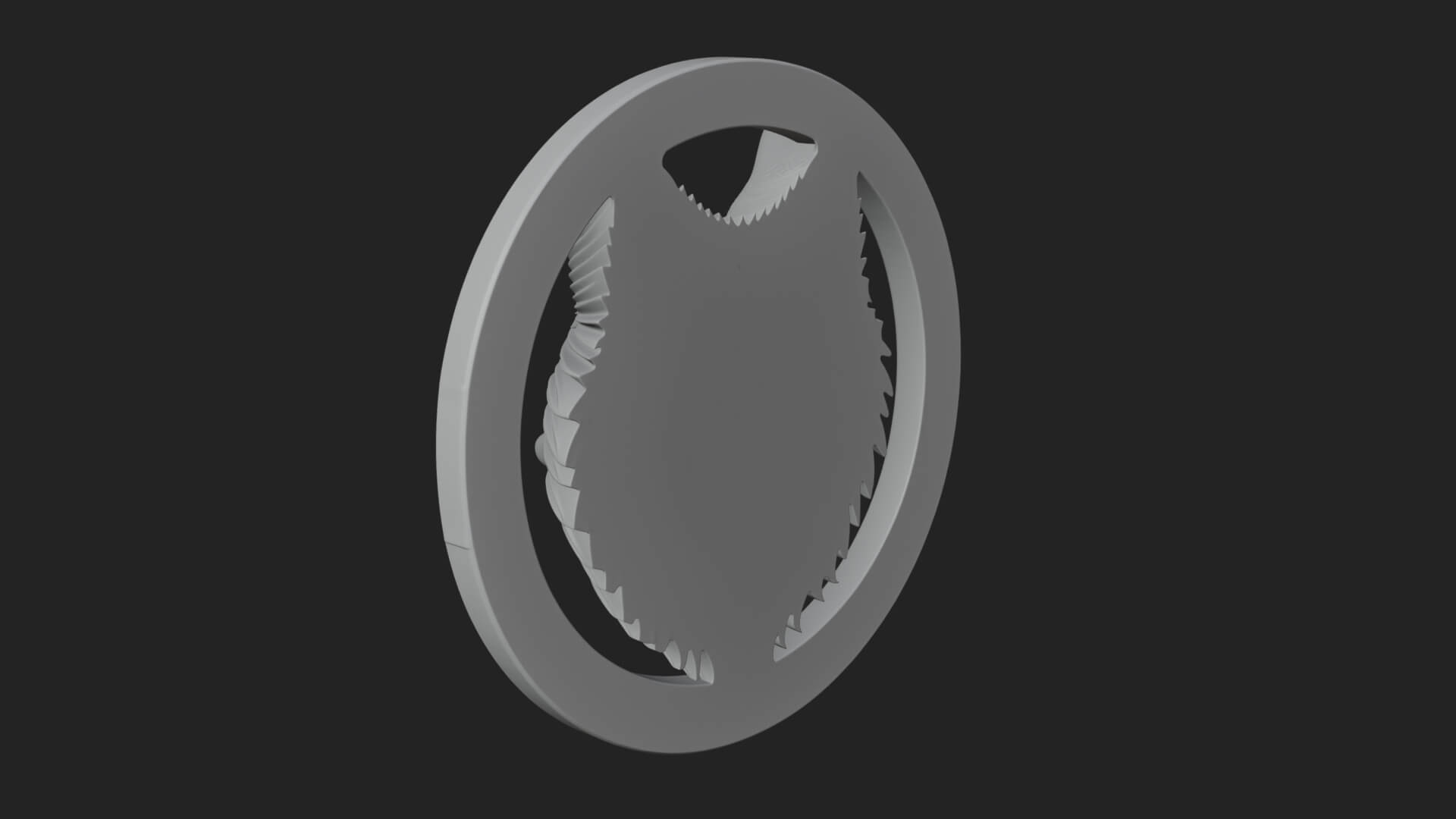 Wolf Head Oval Relief Plaque Design 1 3D Print Model 3D Model