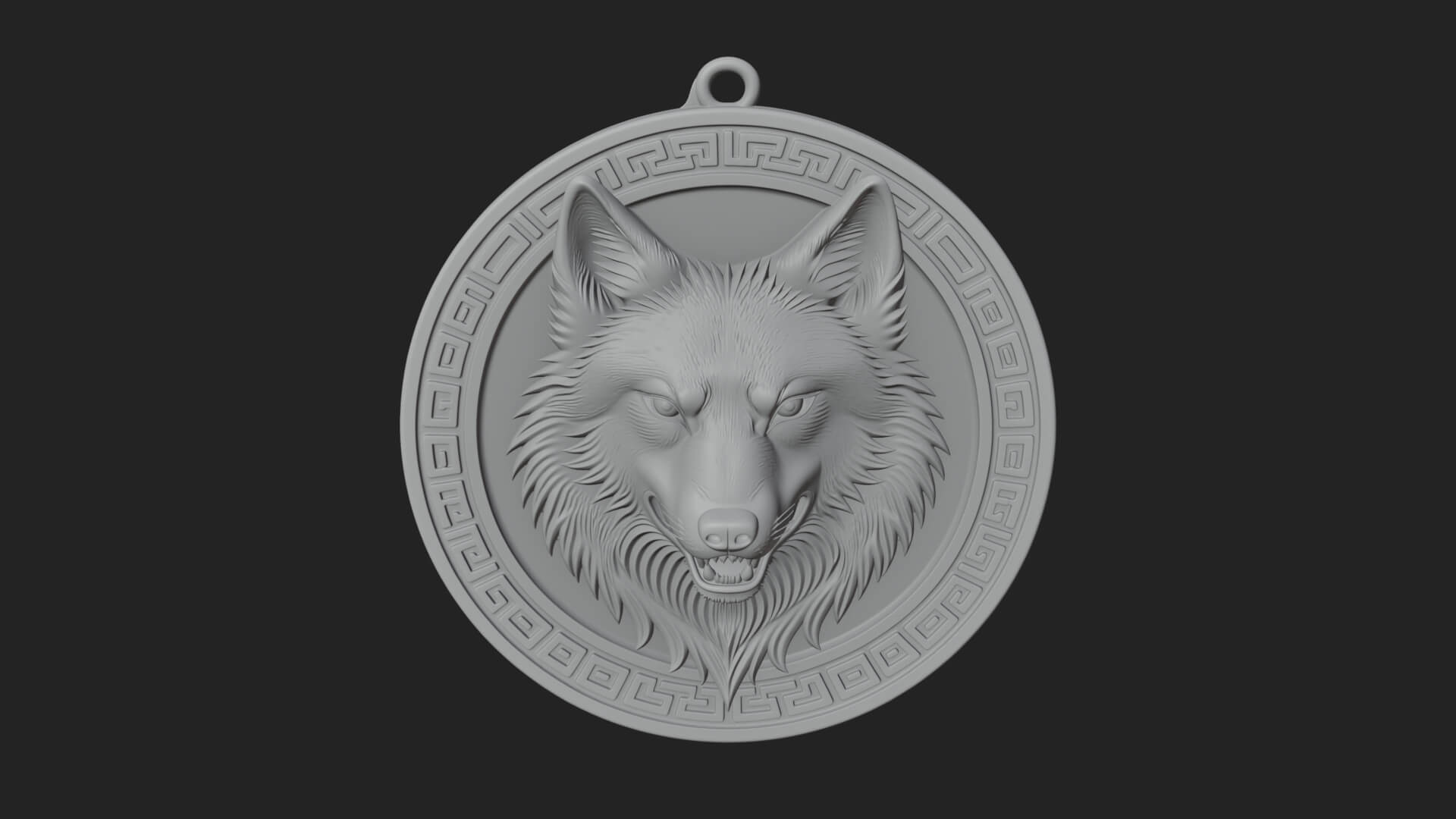 Wolf Head Oval Relief Plaque Design 2 3D Print Model 3D Model
