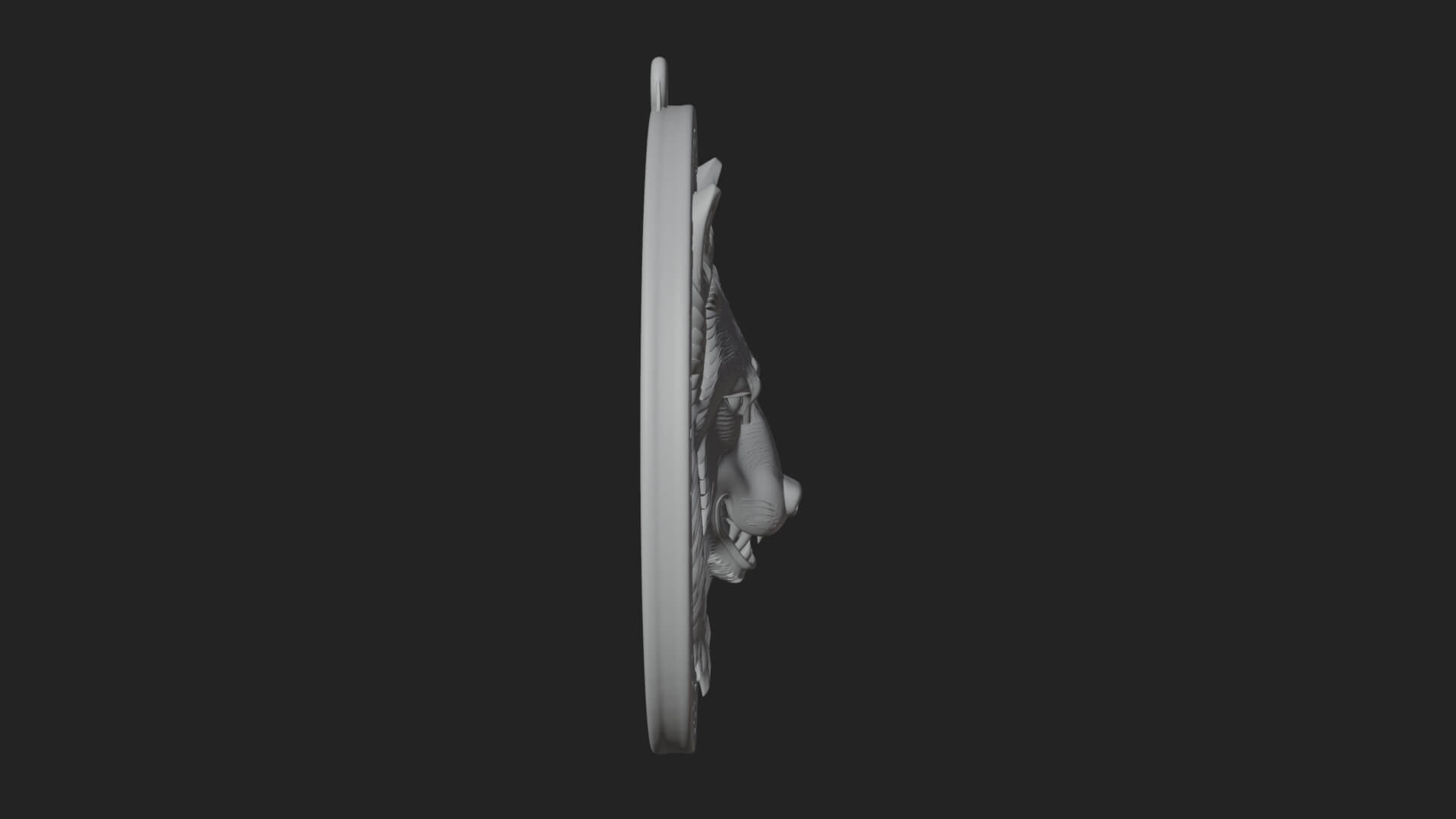 Wolf Head Oval Relief Plaque Design 2 3D Print Model 3D Model
