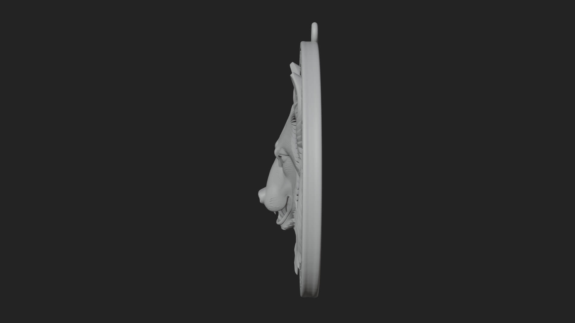Wolf Head Oval Relief Plaque Design 2 3D Print Model 3D Model