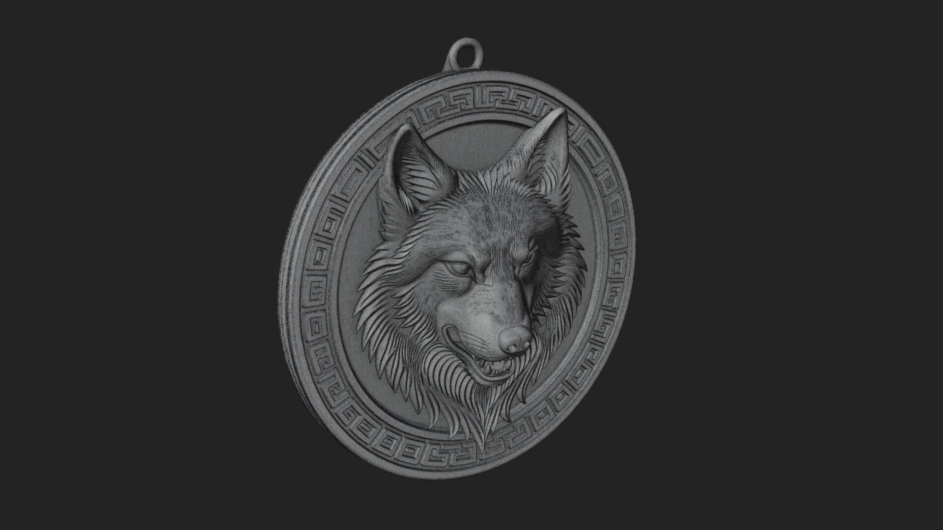 Wolf Head Oval Relief Plaque Design 2 3D Print Model 3D Model