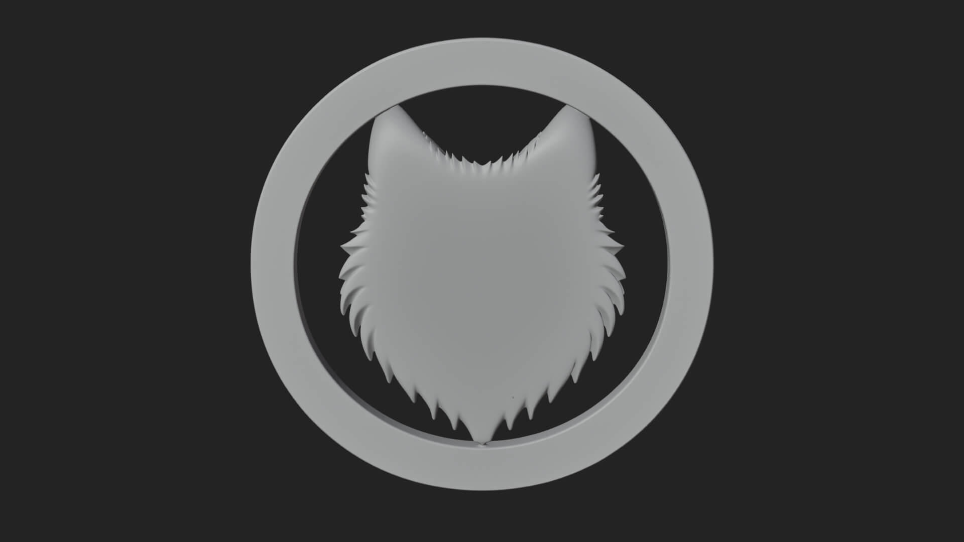 Wolf Head Oval Relief Plaque Design 3 3D Print Model 3D Model
