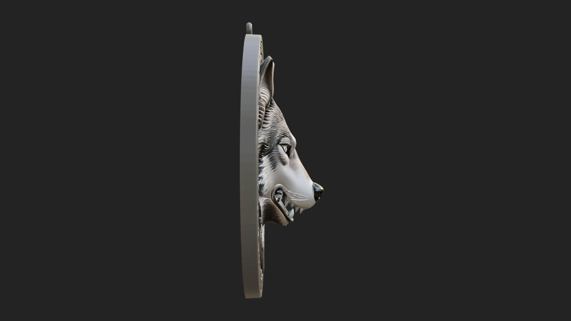 Wolf Head Oval Relief Plaque Design 4 3D Print Model 3D Model