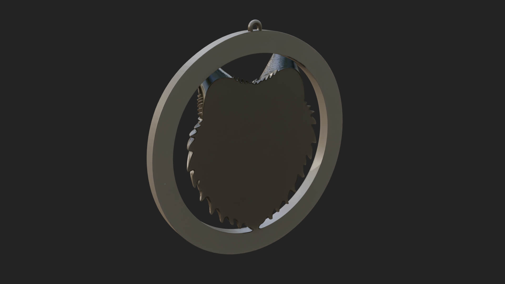 Wolf Head Oval Relief Plaque Design 4 3D Print Model 3D Model