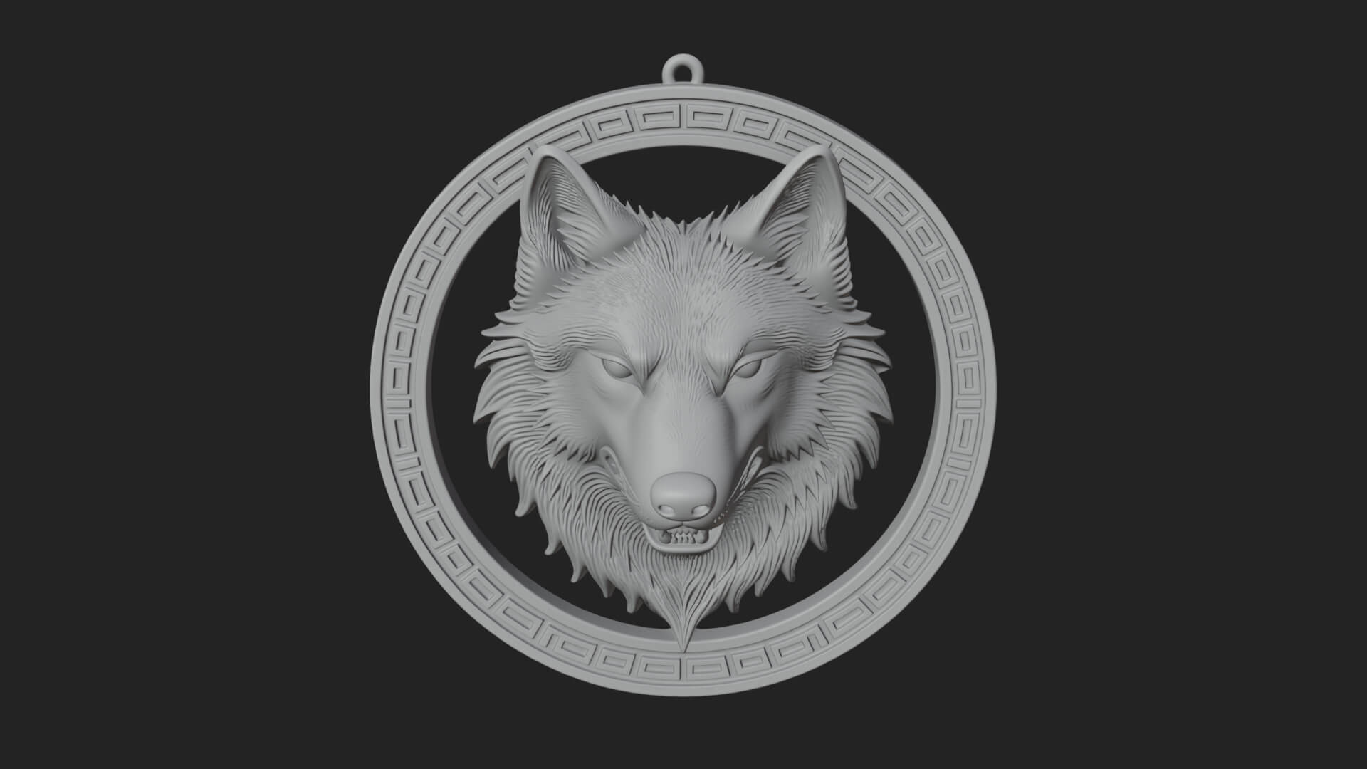 Wolf Head Oval Relief Plaque Design 4 3D Print Model 3D Model