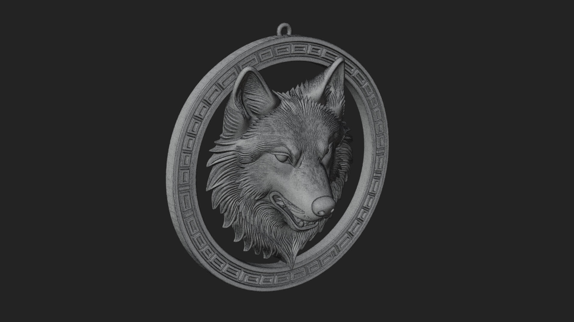 Wolf Head Oval Relief Plaque Design 4 3D Print Model 3D Model