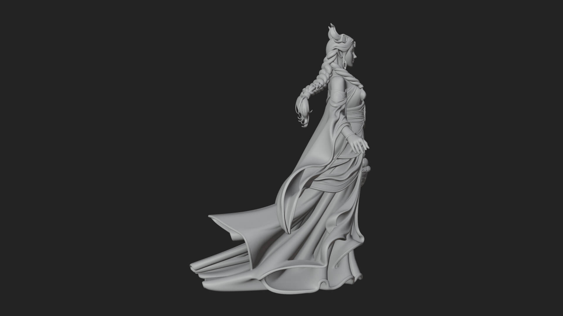 Woman with Fruit Basket Statue Design 2 3D Print Model 3D Model