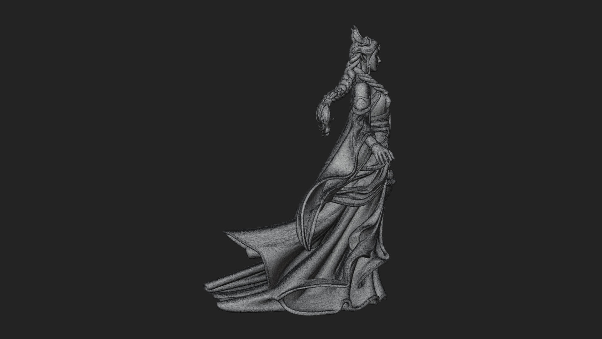 Woman with Fruit Basket Statue Design 2 3D Print Model 3D Model
