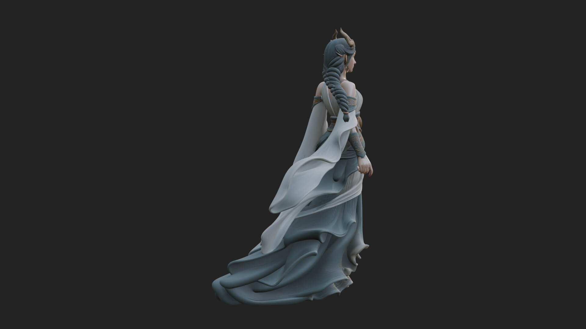 Woman with Fruit Basket Statue Design 3 3D Print Model 3D Model