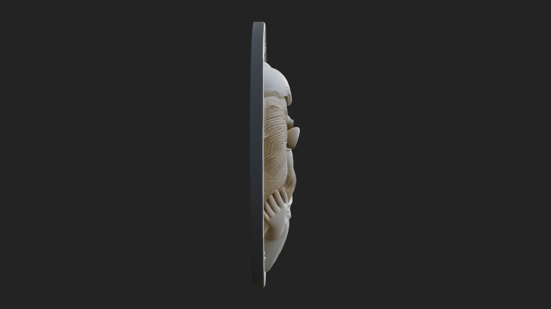 Woman with Lion Relief Plaque Design 1 3D Print Model 3D Model