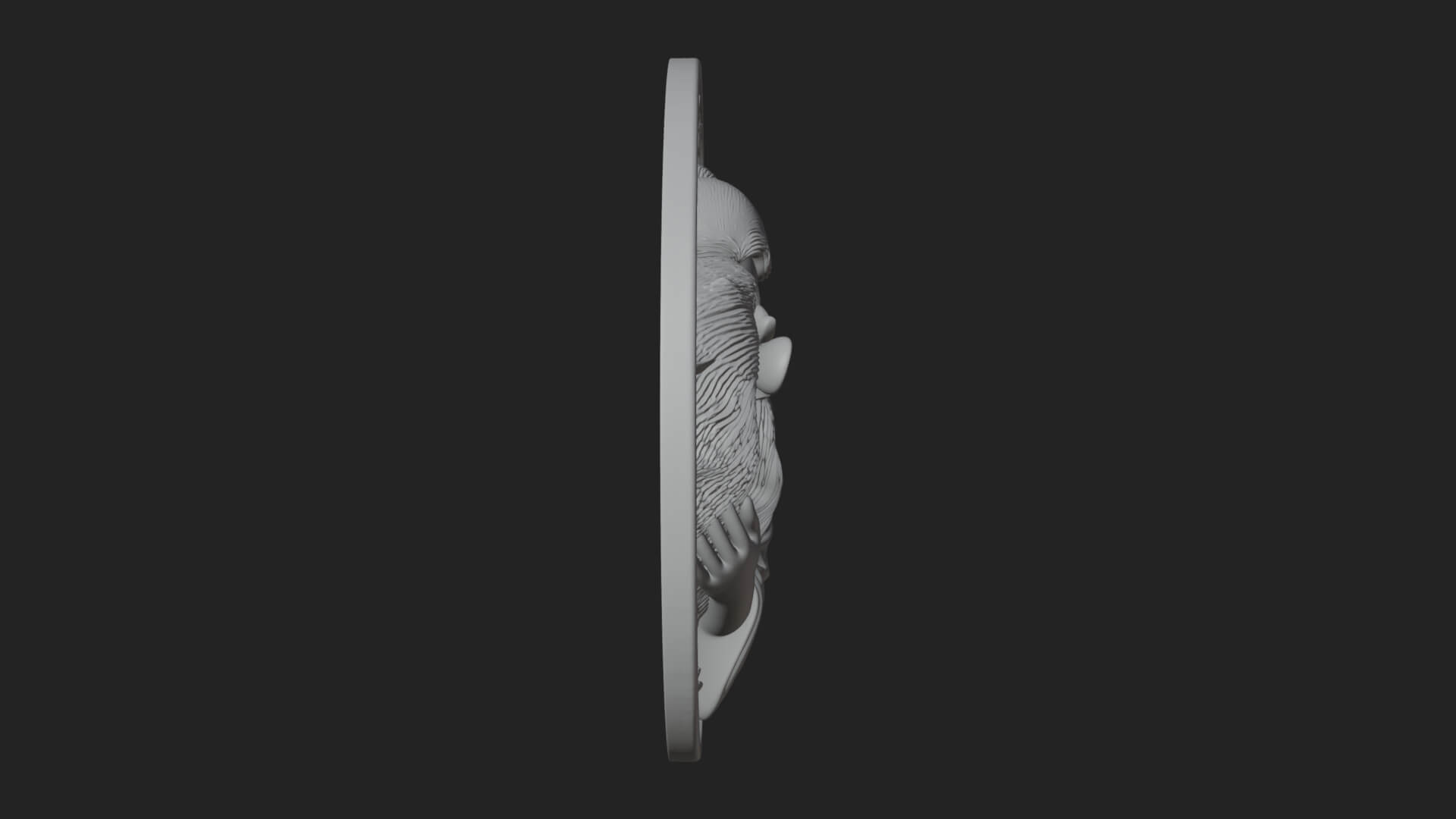 Woman with Lion Relief Plaque Design 1 3D Print Model 3D Model