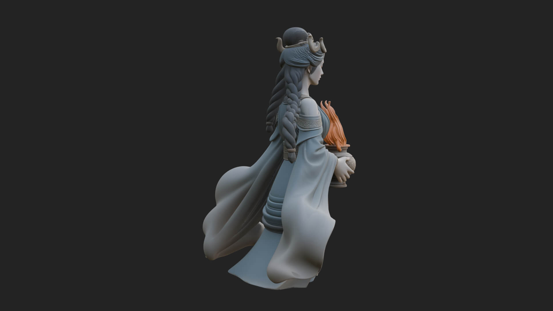 Woman with Water Jar Statue Design 1 3D Print Model 3D Model