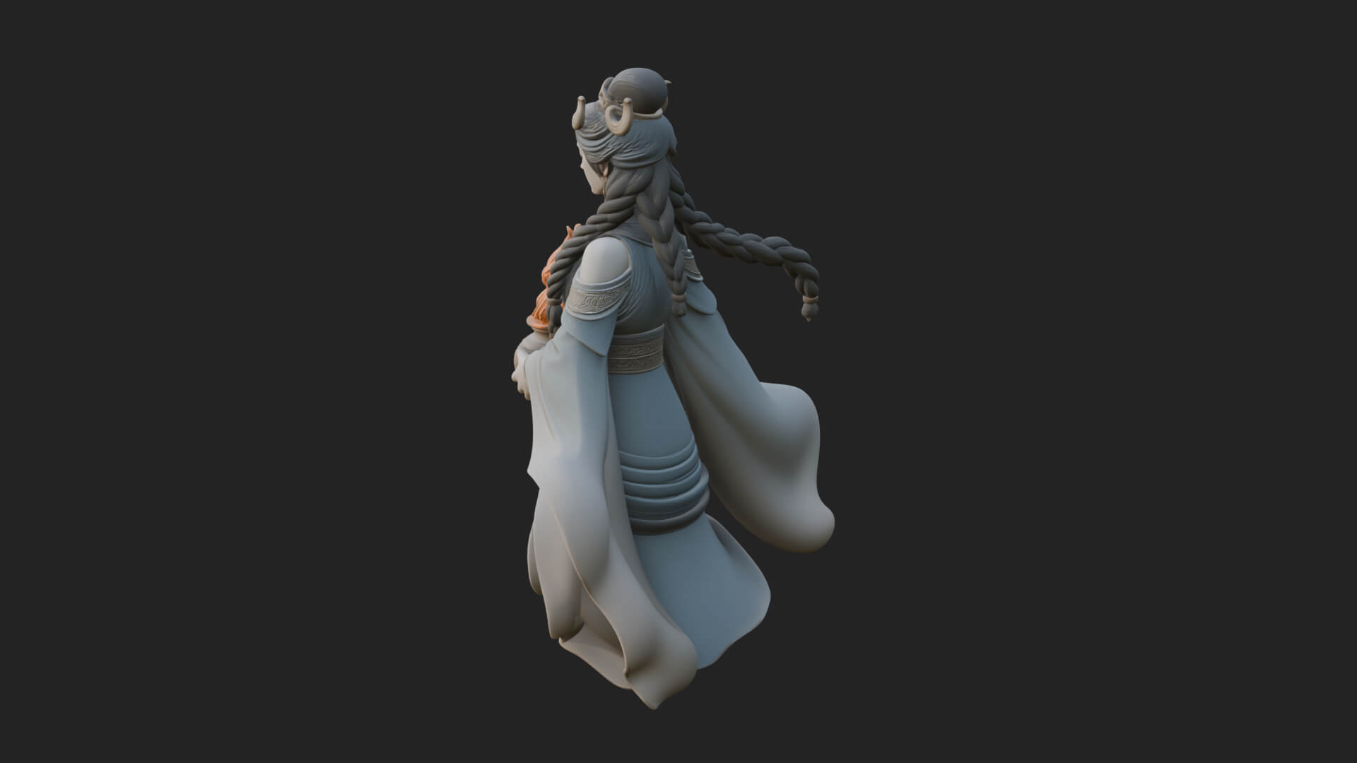 Woman with Water Jar Statue Design 1 3D Print Model 3D Model