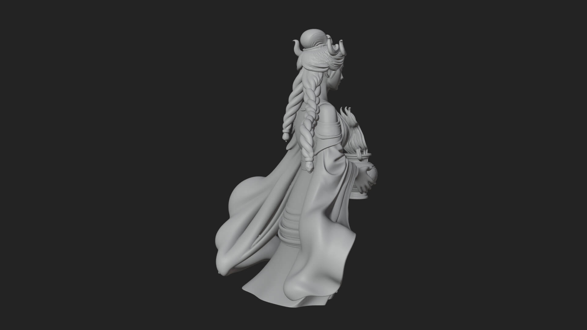 Woman with Water Jar Statue Design 1 3D Print Model 3D Model
