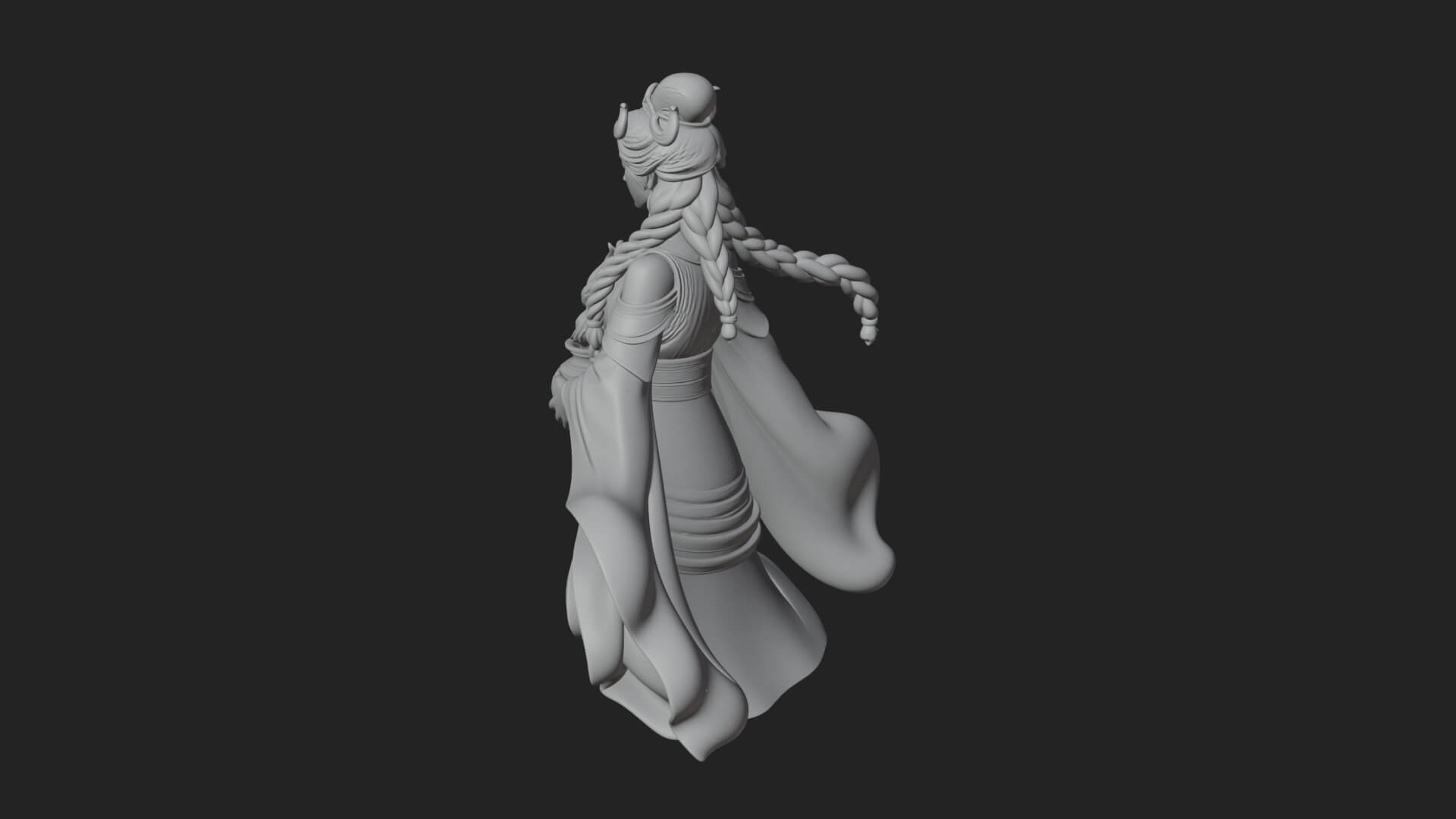 Woman with Water Jar Statue Design 1 3D Print Model 3D Model