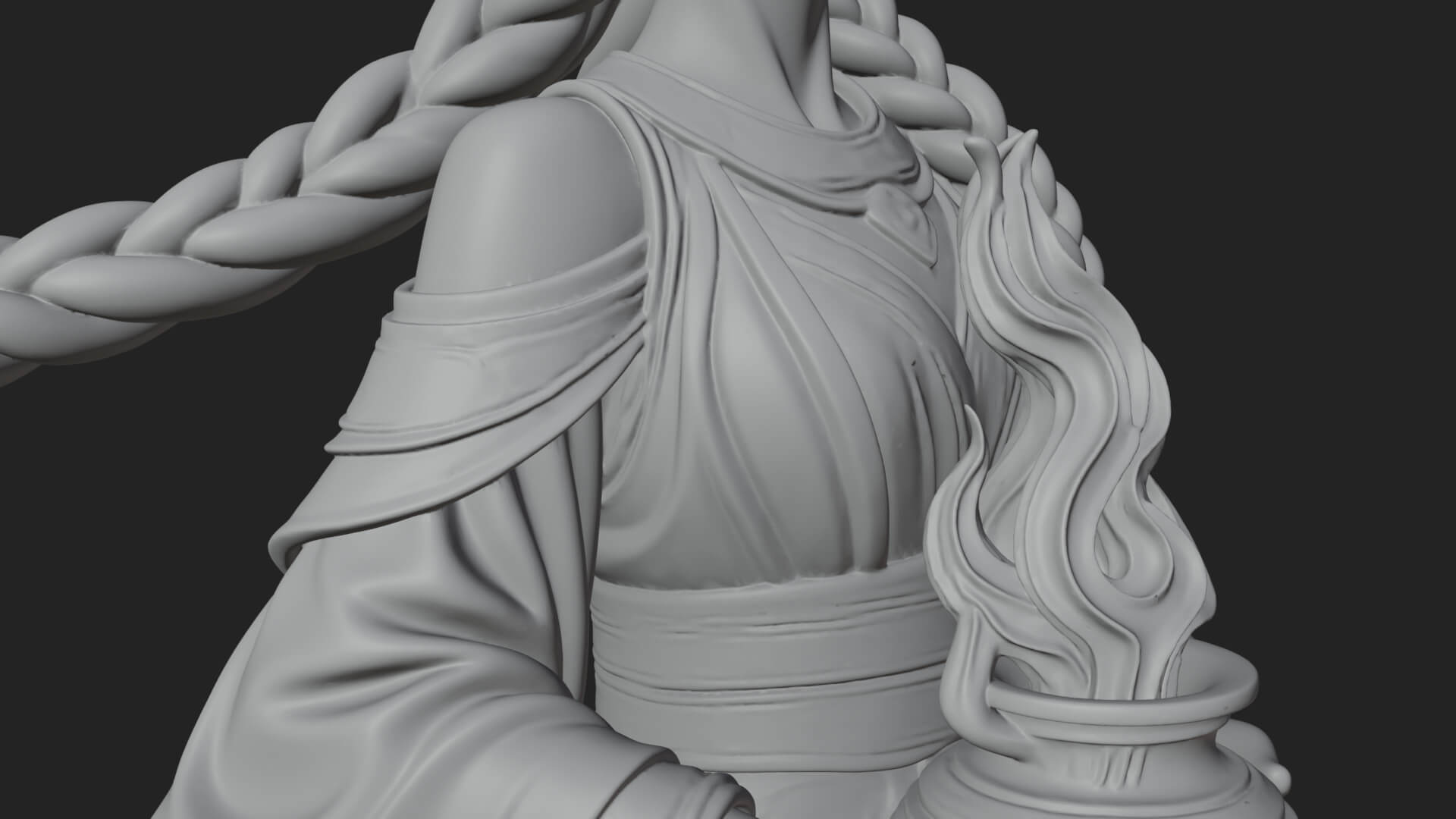 Woman with Water Jar Statue Design 1 3D Print Model 3D Model