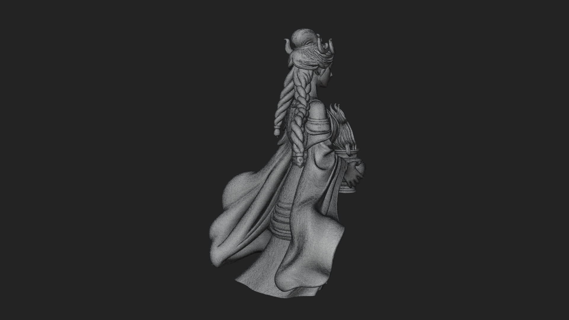 Woman with Water Jar Statue Design 1 3D Print Model 3D Model