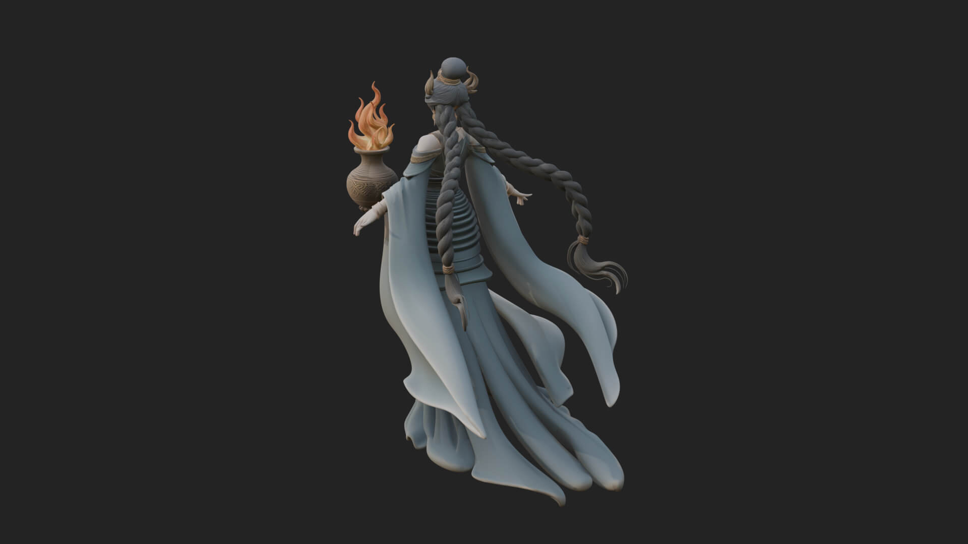 Woman with Water Jar Statue Design 2 3D Print Model 3D Model
