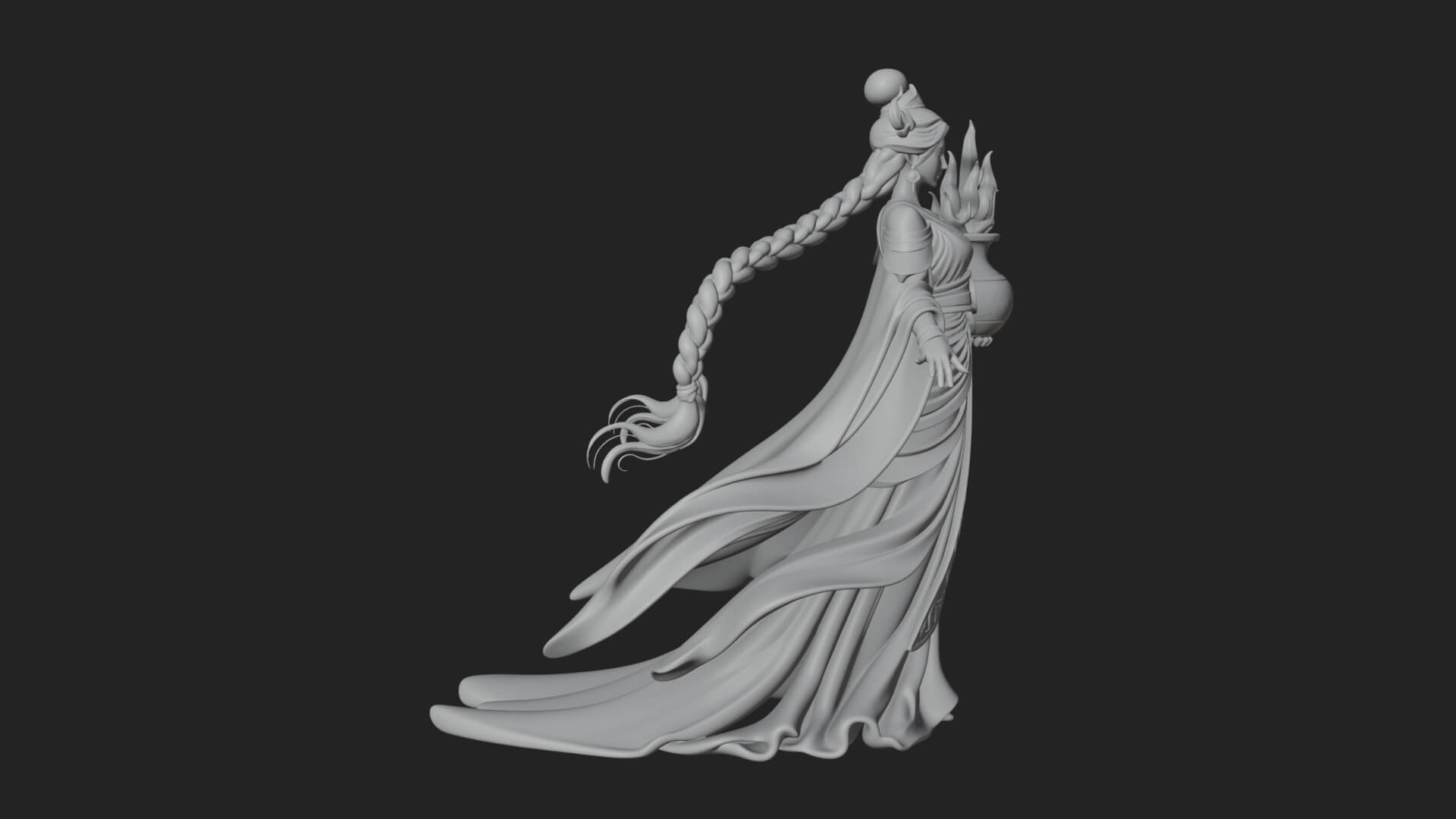 Woman with Water Jar Statue Design 2 3D Print Model 3D Model