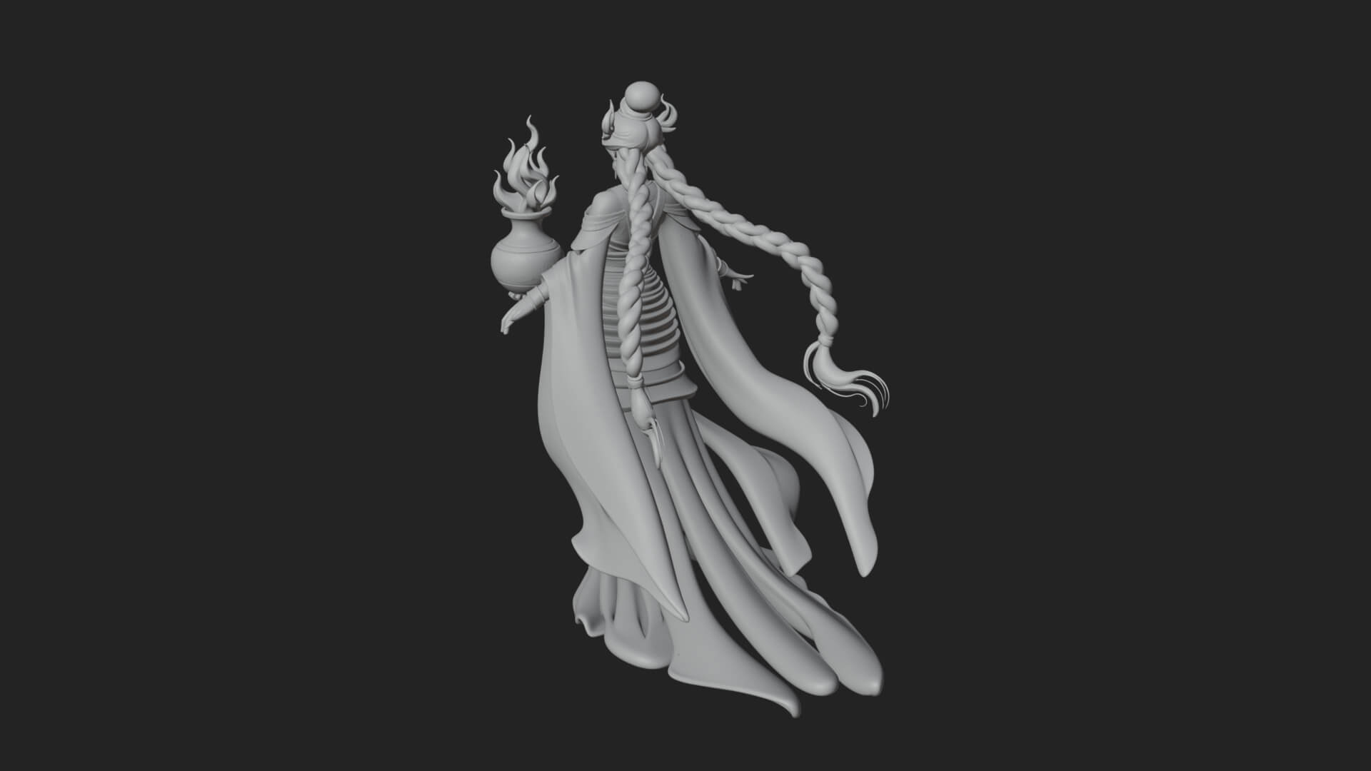 Woman with Water Jar Statue Design 2 3D Print Model 3D Model