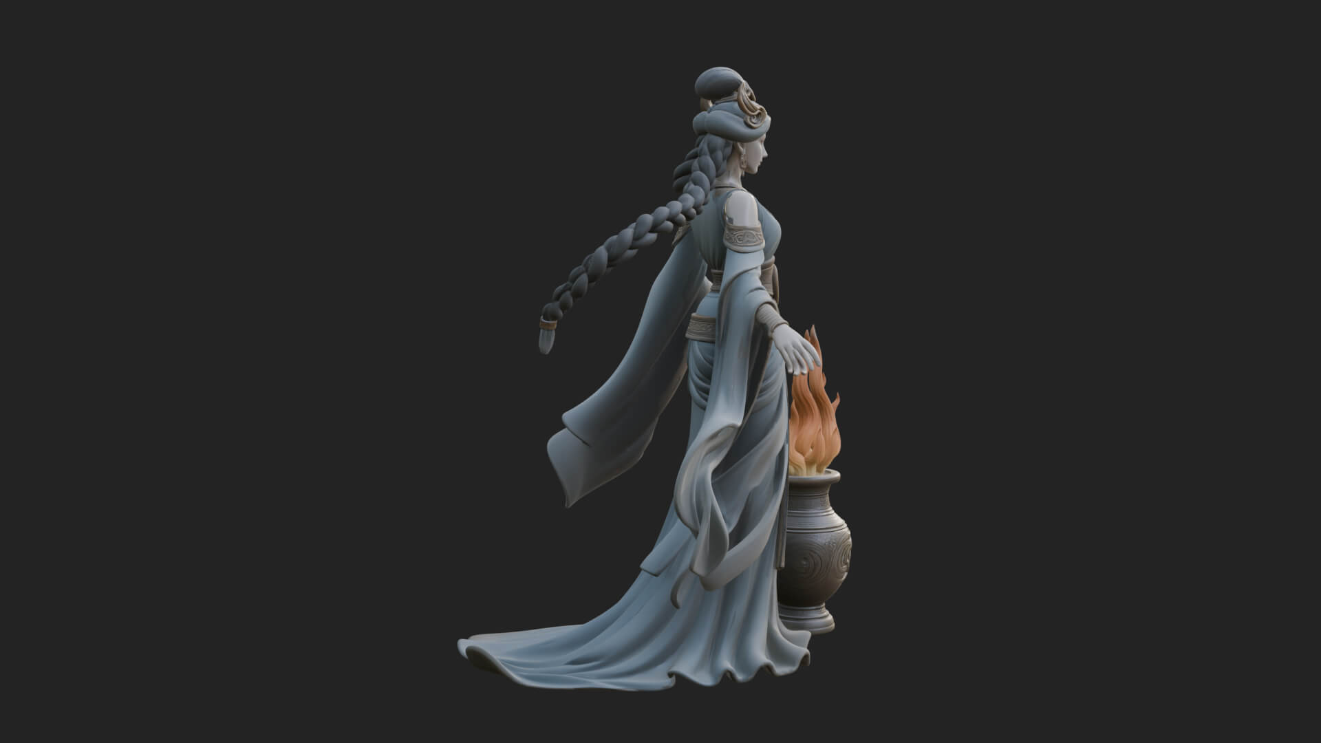 Woman with Water Jar Statue Design 3 3D Print Model 3D Model